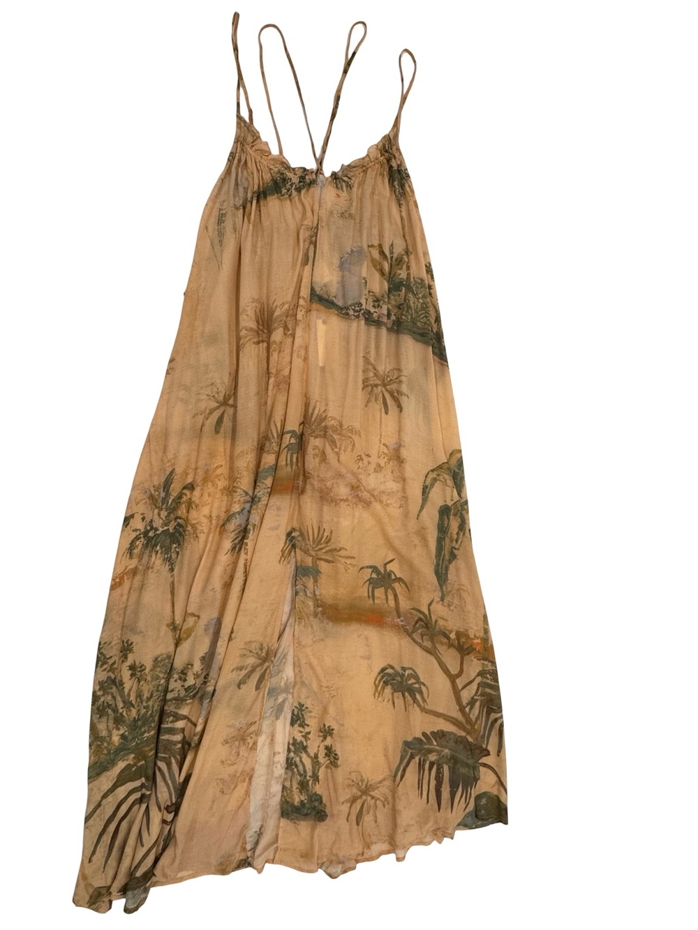 Anthropologie Peach and Olive Floral Maxi Dress - Picture 9 of 9